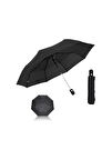 Gençler Tam Otomatik 8 Telli Siyah Şemsiye 
