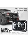 5" RGB Kuru Kafa Angel Skull Off Road Led Lambası Jeep Wrangler & Cherokee & Ln106 Uyumlu Far