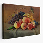 Harita Sepeti Masa Üstündaki Meyveler Yağlı Boya Görünümlü Tablo-1233