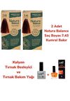 NATURA BALANCE SAÇ BOYASI 7.43 KUMRAL BAKIR 2 ADET + KALYON TIRNAK BESLEYİCİ VE BAKIM YAĞI