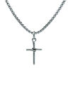 Minimal Haç Örme Zincir Kolye - Gümüş Kaplama - Erkek Kadın Kolye - No:1476