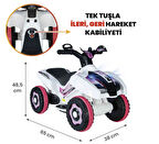 Uj Toys Müzikli ve Led Işıklı Akülü Atv 6V Ranger-Beyaz Prenses