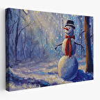 Harita Sepeti Ormanında Güneş Işınlarıyla Aydınlatılan Kardanadam Tablosu-1239