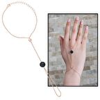 Yuvarlak Tasarım Siyah Zirkon Taşlı 925 Ayar Gümüş Şahmeran Bileklik