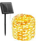 Güneş Enerjili Bahçe Lambası 10 metre Peri Led Paket Gunes Enerjili Bahçe Lambaları Sarı Renk