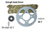 Cbr 125 R Performans Zincir Dişli Takımı Arka Özel Ölçü 36T -Ön 16T Oringli Zincir(2011-18)Arasmoto