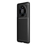 Smcase Huawei Mate 40 Pro Kılıf Karbon Dokulu Negro Silikon