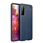 Smcase Samsung Galaxy S21 5G Kılıf Deri Dokulu Niss Silikon