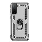 Smcase Samsung Galaxy S21 5G Kılıf Vega Yüzüklü Standlı Tank Kapak  Nano Ekran Koruyucu