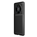 Smcase Huawei Mate 40 Pro Kılıf Karbon Dokulu Negro Silikon  Tam Kapatan Ekran Koruyucu  Kamera Koruyucu