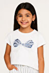 Kız Çocuk İnci Kurdaleli Tshirt