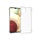 Gpack Samsung Galaxy M22 Kılıf AntiShock Köşeli Şeffaf Sert KapakNano Glass
