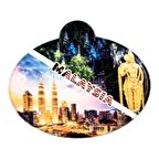 Malezya Kuala Lumpur Temalı Oval Magnet