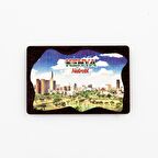 Kenya Temalı Deri Magnet Ahşap Tabaka