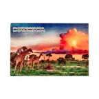 Botsvana Temalı Ahşap Kartpostal Magnet