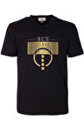 Erkek Tişört Bisiklet Yaka Slim Fit Siyah %100 Pamuk Baskılı T-shirt NCS JEANS 1300