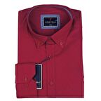 Erkek Büyük Beden Battal Boy Likralı Mevsimlik Gömlek Bordo