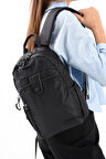 Ultra Hafif Şik ve Su Geçirmez Orta Boy Sırt Çantası Siyah Model: (571-13-9C)