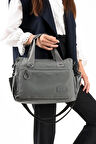 Ultra Hafif Şik ve Su Geçirmez Orta Boy Omuz,El Çantası Gri Model: (571-13-9L)