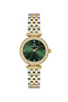 Gümüş-gold Çelik Kordon,içi Yeşil,su Geçirmez, Klasik Kadın Kol Saati-3