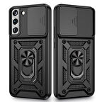 Gpack Samsung Galaxy S22 Plus Kılıf Sert Silikon Tank Aramid Sürgülü Vega Yüzüklü