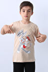 ERKEK ÇOCUK TSHİRT KARAKTER BASKILI BİSİKLET YAKA F16