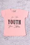 KIZ ÇOCUK TSHİRT YOUTH BASKILI BİSİKLET YAKA C39