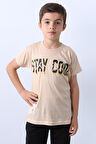 ERKEK ÇOCUK TİŞÖRT STAY COOL BASKILI BİSİKLET YAKA F18