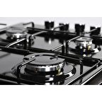 Kumtel KO-420F 4 Gözü Gazlı Siyah Setüstü Ocak-Doğalgaz