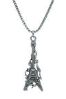 Ateşli Elektro Gitar Örme Zincir Kolye - Gümüş Kaplama - Erkek Kadın Kolye - No:1558