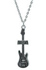 Nirvana Elektro Gitar  Zincir Kolye - Gümüş Kaplama - Erkek Kadın Kolye - Kod:1087