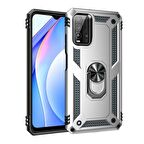 Smcase Xiaomi Redmi Note 9 4G Kılıf Vega Yüzüklü Tank Kapak  Nano Ekran Koruyucu
