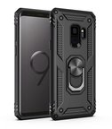 Smcase Samsung Galaxy S9 Kılıf Vega Yüzüklü Çift Katmanlı Tank Silikon