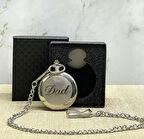 Özel Kutulu Dad (Baba) Tasarımlı Gümüş Köstekli Saat