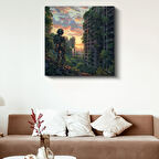 Yeşil Distopya - Gün Batımı Şehir Anime Kanvas Tablo