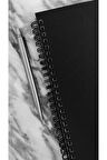 Çizgisiz Spiralli Defter, A5 Boyut (15x21 cm), 100 Yaprak, 90gr. Ivory, Siyah Kapak