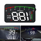 HpyTech Araç Hız Göstergesi Dijital Ekran ,KM/H MPH RPM Voltaj Su Sıcaklığı ,Yansımalı Göstergeli , OBD2 HUD