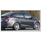 Markadan Chevrolet Aveo Sedan Krom Cam Çıtası 2006-2011 4 Parça Paslanmaz Çelik