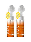 vione 2 Adet Yüz Temizleme Köpüğü 150ml Aydınlatıcı Besleyici Özel Fırçalı