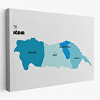 Harita Sepeti Iğdır İli ve İlçeler Haritası Dekoratif Kanvas Tablo 1359