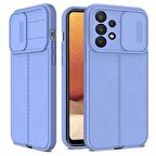 Gpack Samsung Galaxy A13 4G Kılıf Kamera Sürgülü Deri Dokulu Mat Silikon 