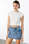 Kısa Kollu Kadın Crop T-shirt CROP-T-SHIRT