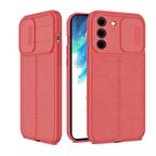 Gpack Samsung Galaxy S22 Plus Kılıf Kamera Sürgülü Deri Dokulu Mat Silikon 