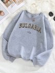 Buloaria Sofia Desen Yeni Moda Kazak Bayan Gevşek Polar Kazak O-Boyun Sonbahar Kış Tişörtü So