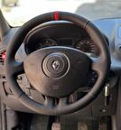 Renault Clio 3 Araca Özel Direksiyon Kılıfı (noktalı-carbon Kırmızı Yüzüklü)