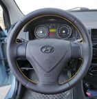 Hyundai Accent Era Araca Özel Direksiyon Kılıfı (Düz Nokta Sarı Dikiş )