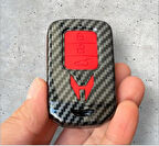 Honda Civic FC5 FB7 FK7 Accord-Crv City Karbon Kırmızı - Siyah Anahtar Kılıfı Start Stoplu Model