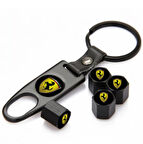 Ferrari Paslanmaz PLASTİK Sibop Kapağı Ve Anahtarlık Seti