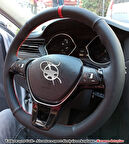 Golf 7 Jetta Passat Tiguan Polo-T-Roc F1 Dikmeli Araca Özel Direksiyon Kılıfı NOKTA NUBUK YÜZÜKLÜ