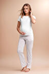 Kadın Giyim Beş Düğmeli Kısa Kollu & Alt Hamile Pijama Takımı LL.AR01.NE00.TT05